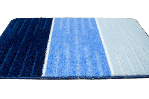 Dywanik Łazienkowy Como Blue Niebieski Krem Pasy