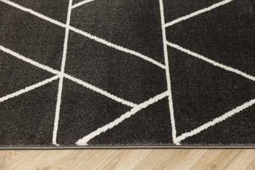 Chodnik Lima C877A Ciemny Szary Krem Trójkąty szerokość 80 cm