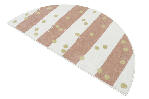 Dywan Półokrągły Dziecięcy Lima M044A cream/rose Róż Krem Zloty Paski