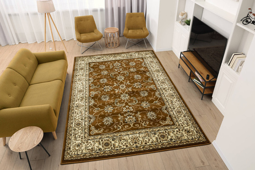 Dywan Super Rose 2338A brown/cream Ornament Brąz Beż Krem