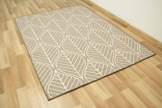 Dywan Dwustronny Sznurkowy Brussels 205647/10210 coffee Beż Krem Listki Outdoor