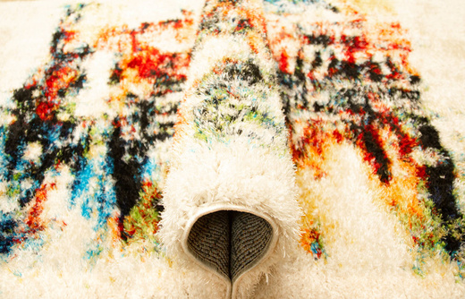 Dywan Shaggy Puffy P643 Beige/Yellow Abstrakcja