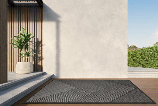 Dywan Dwustronny Sznurkowy Brussels 205942/10120 Night Antracyt Szary Trójkąty Outdoor