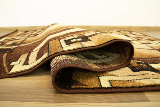 Dywan GOLD 355/12 Fale Geometria Brąz Beż