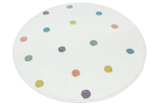 Okrągły Dywan Lima C275A cream/lila Krem Kropki
