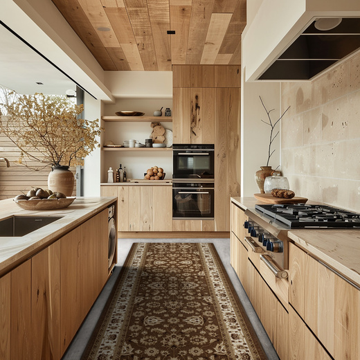 Chodnik Antypoślizgowy Antico 17 Brąz Ornament szerokość 100 cm