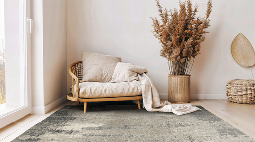 Wełniany Dywan Agnella Isfahan Leno Siwy Beton