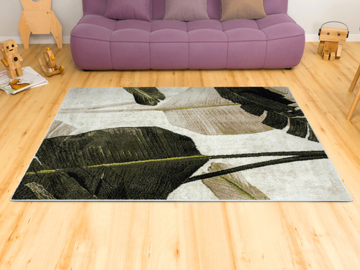 Dywan Clara 02777A cream/olive Zieleń Brąz Liście