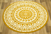 Okrągły Dywan Luna 503786/89955 mustard Musztardowo Kremowy