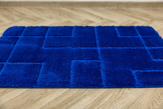 Dywanik Łazienkowy Antypoślizgowy Inez Blue Niebieski Geometria