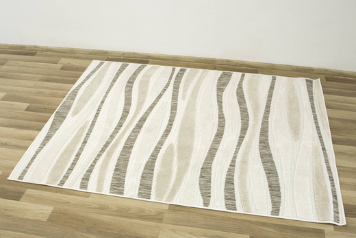 Dywan Sznurkowy Stella D408A white/brown Beż Krem Fale