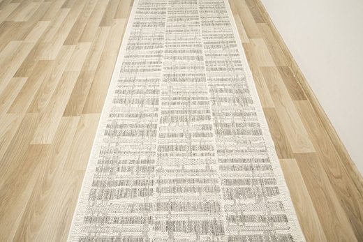 Sznurkowy Chodnik Terra Block 09 Szary Kremowy szerokość 100 cm