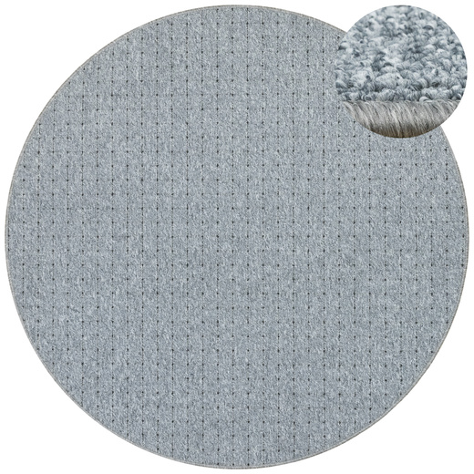 Okrągły Dywan Pętelkowy Zembla 73 Szary Grafit Kratka