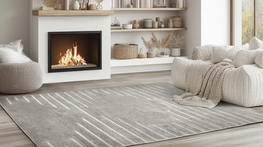 Dywan Shaggy Lula Soft IM43A CNFG4 Cream/Grey Szary Geometryczny Romby Kreski