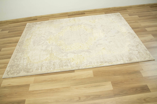 Lśniący Dywan Allora Plus 9435A cream/cream Ornament Krem Beż Złoty