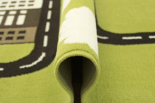 Dywan Kids 534451/67955 lime Zielony Brąz Krem Ulice Domki