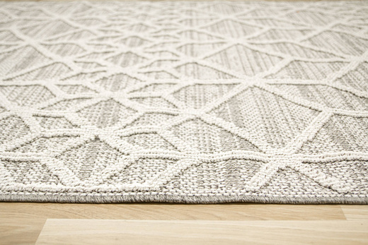 Dywan Pętelkowy Panorama 8432 l.grey/d.grey Szary Krem Romby Cubes