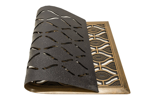 Wycieraczka gumowa M43 ażurowa złota w łezki