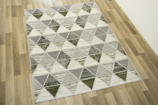 Dywan Texas 122 green/grey Szare Trójkąty