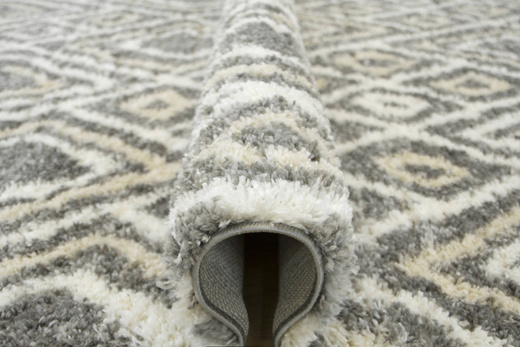 Puszysty Dywan Pulpy Shaggy A526C d.grey/cream Szary Krem Beż Romby