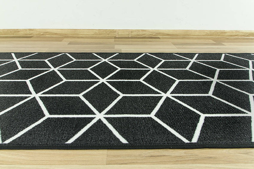 Antypoślizgowy chodnik cubes 29 czarny szerokość 80 cm