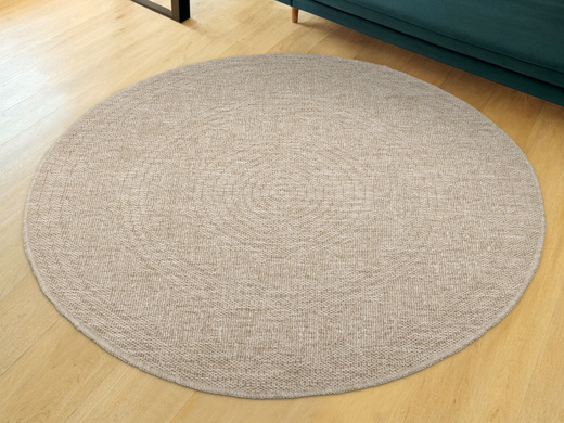 Okrągły Dywan Sznurkowy 08868A Jute Indiana Laomi Beż Rozeta Outdoor