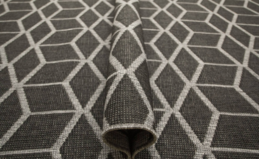 Dywan Dwustronny Sznurkowy Brussels 205178/11020 night Night Antracyt Szary Romby Outdoor