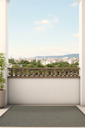 Dywan Dwustronny Sznurkowy Brussels 205668/10110 Night Antracyt Krem Romby Kratka Outdoor