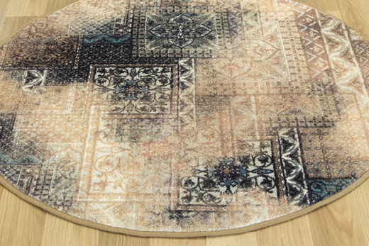 Okrągły Dywan Patchwork HD Beż