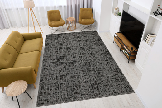 Wykładzina Pętelkowa Traffic 75 Czerń Grafit Kratka Melanż szerokość 4 m