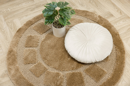 Dywanik Okrągły Łazienkowy Antypoślizgowy Ocean Beż