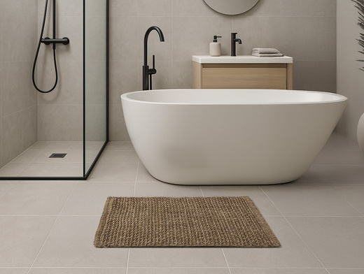 Bawełniany Dywanik Chodniczek Moko Jasny Brąz Gruby Splot