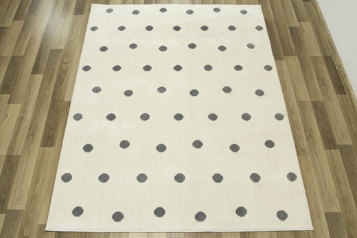 Dywan Karo 6064A grey/white 43 Krem Kropki Szare