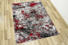 Dywan Victoria 9187A d.grey/red Tynk Beton Czerwień Szary Przecierany