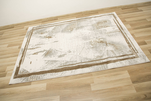 Dywan Adana J0067 White Krem Brąz z Ramką