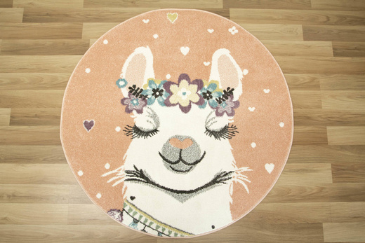 Okrągły Dywan Lima C882A rose/cream Róż Krem Lama