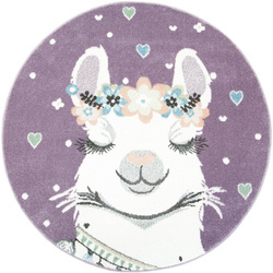 Okrągły Dywan Lima C882B lila/cream Fiolet Krem Lama