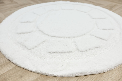 Dywanik Okrągły Łazienkowy Antypoślizgowy Ocean Biały