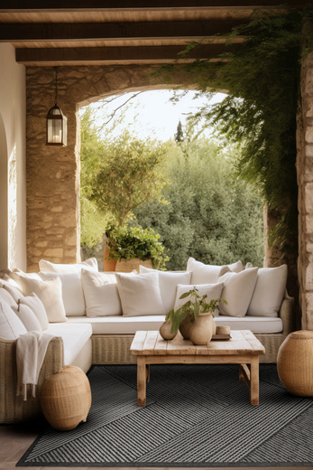 Dywan Dwustronny Sznurkowy Brussels 205942/10120 Night Antracyt Szary Trójkąty Outdoor