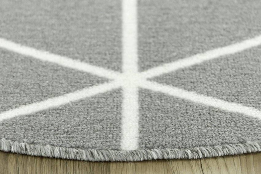 Antypoślizgowy Okrągły Dywan Cubes Jasny Szary 19