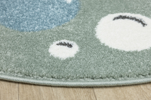 Okrągły Dywan Lima M041A green/cream Zieony Krem Banieczki