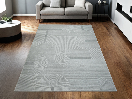 Dywan Misha J087A l.grey/d.grey Szary Półkola Linie