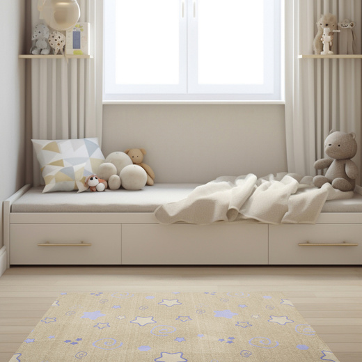 Welurowy Dywan Dziecięcy Stars Cfl-s1 Pastelowe Gwiazdki