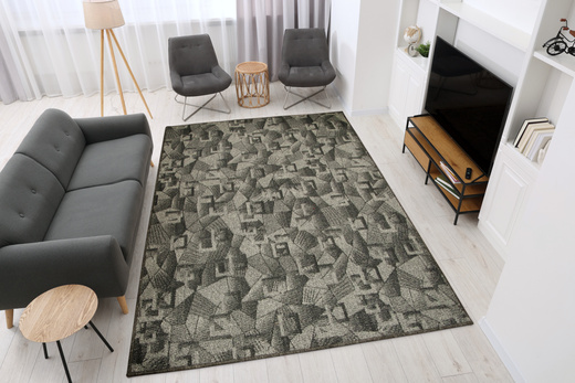 Wykładzina Flamingo 74 Dark Grey Ciemny Szary Czarny szerokość 4 m