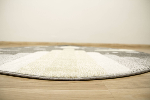 Okrągły Dywan Lima G756A d.grey/cream Rakieta Szary żółty Krem