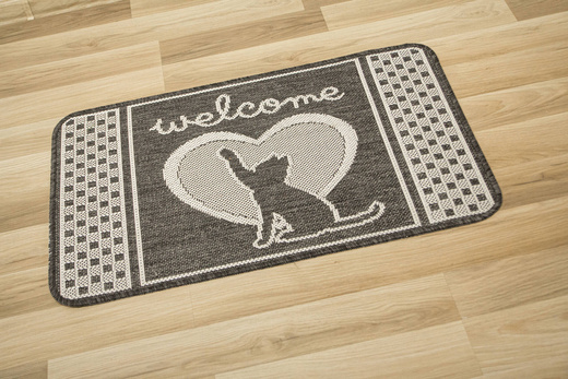 Wycieraczka FLEX 119149/80 Grafit Srebrny Kotek Welcome