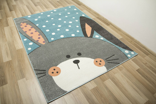 Dywan Dziecięcy Lima 1316C blue/l.grey Szary Niebieski Króliczek