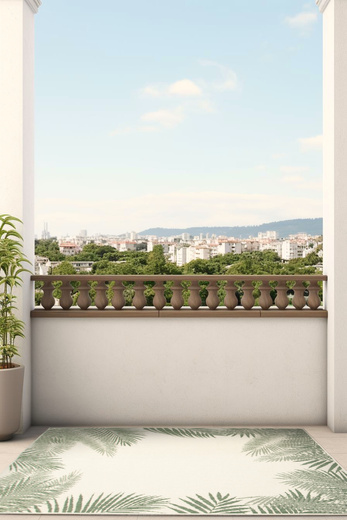 Dywan Dwustronny Sznurkowy Brussels 205183/10520 green liście palmy Outdoor