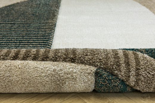 Dywan Kandy N372A l.beige/emeral Butelkowa zieleń Beż Fryz