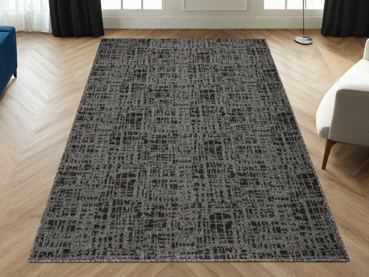 Dywan Pętelkowy Traffic 75 Czerń Grafit Kratka Melanż